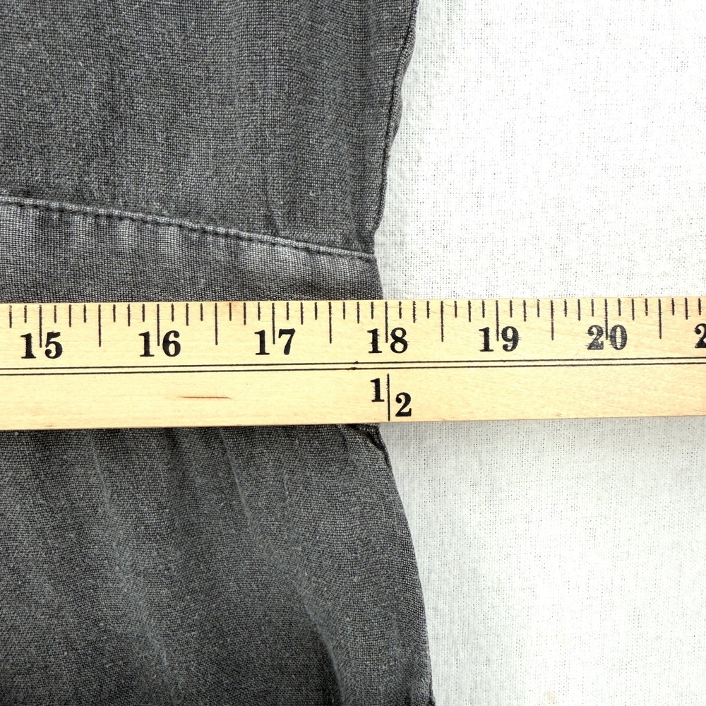 Zara Jumpsuit Women Extra Small Gray Utility 100% Linen Short Sleeve Button Up - Picture 8 of 16